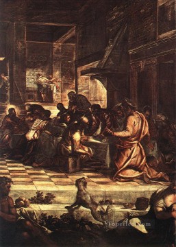 Religious Painting - The Last Supper detail1 Italian Tintoretto religious Christian
